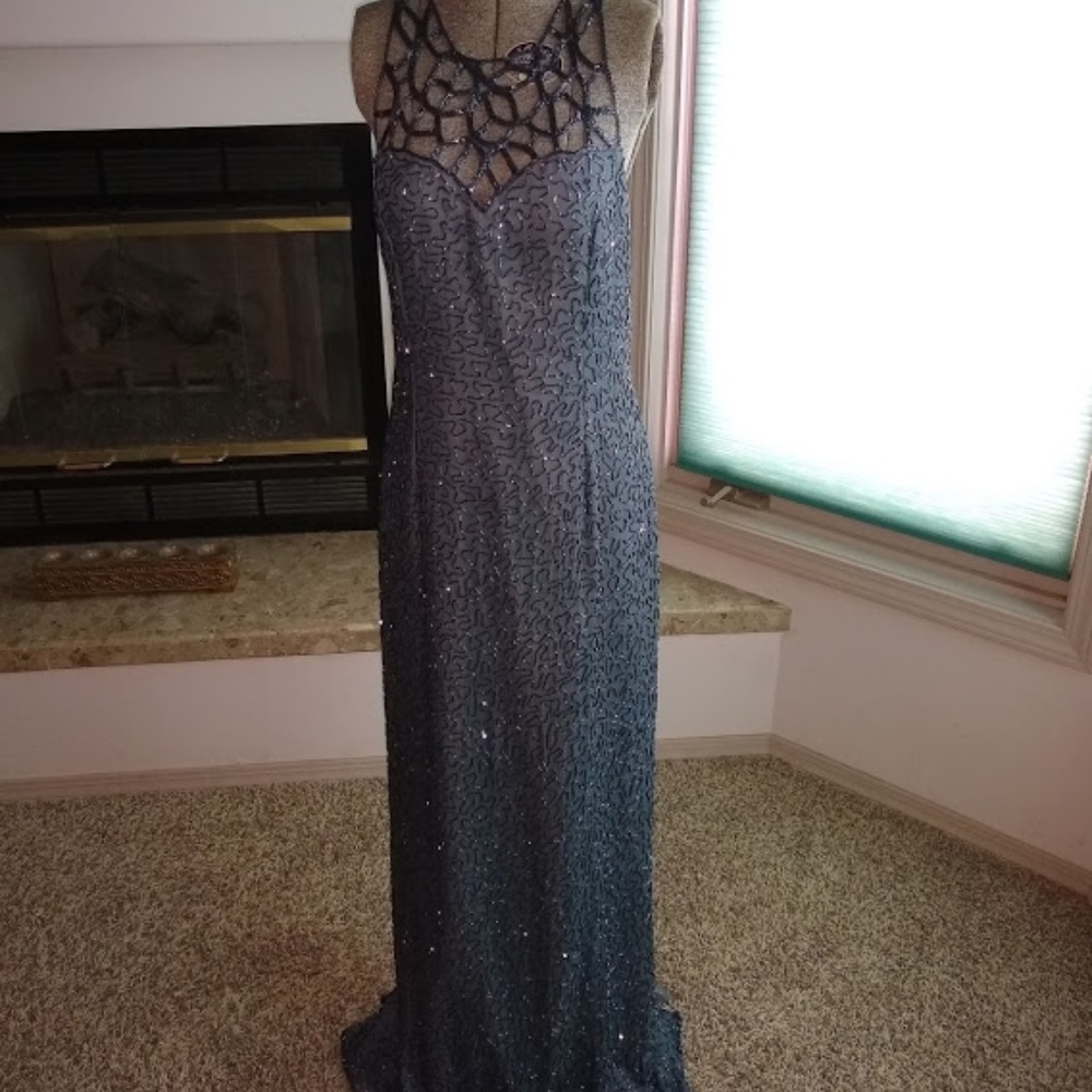 Blue evening gown